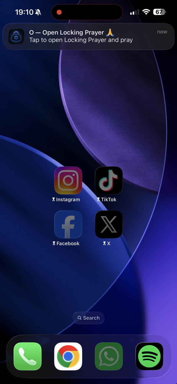 Apps locked with a Tehilim prompt