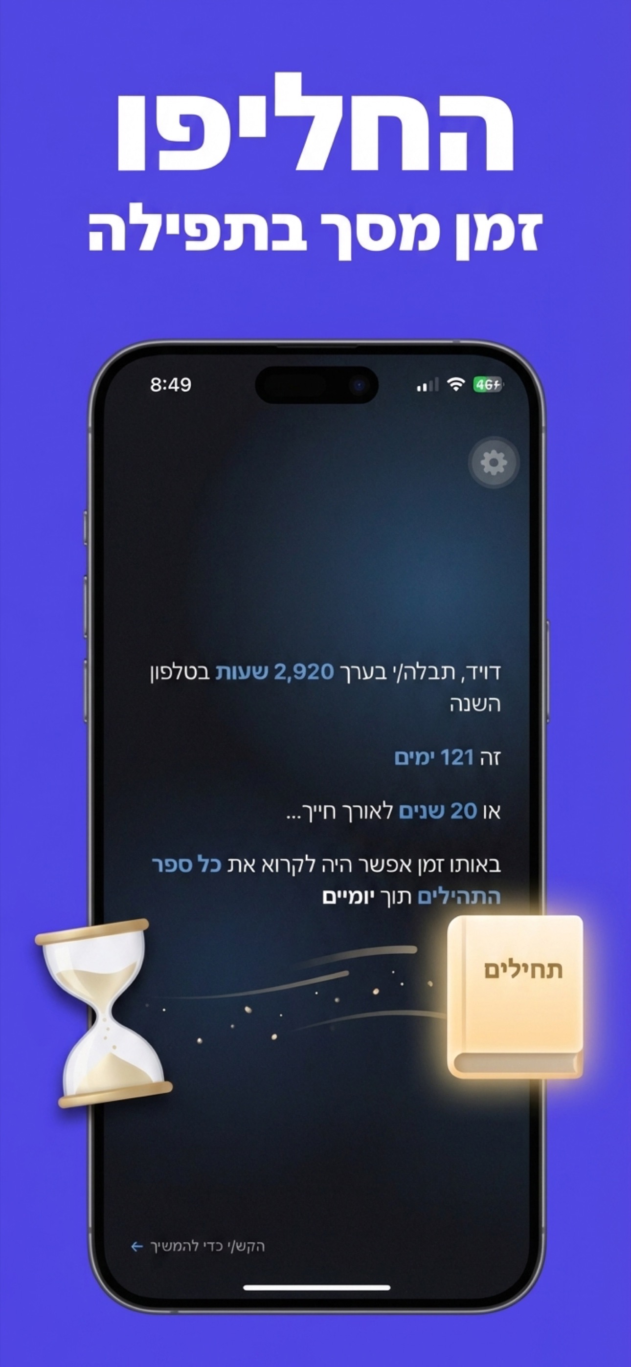 תפילת נעילה הופכת זמן מסך לתהילים